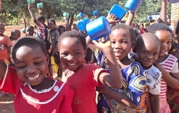 Children waiting for Mary's Meals in Malawi