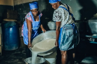 Mary's Meals cooks preparing school meals.