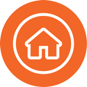 Orange icon showing a house/home.