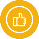 Yellow icon showing a thumbs up.